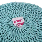 Pouf rotondo moderno in cotone a maglia Hortense - Christopher Knight Home