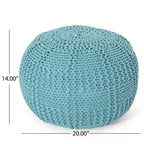 Pouf rotondo moderno in cotone a maglia Hortense - Christopher Knight Home