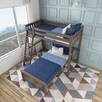 Max & Lily Letto a Castello a L in Legno Massello per Bambini, da Una Piazza e Mezza