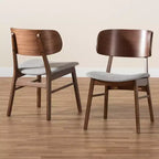 Set di 2 sedie da pranzo Alston in tessuto imbottito e legno - Baxton Studio