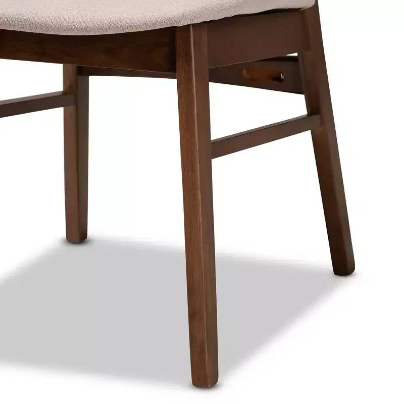 Set di 2 sedie da pranzo Alston in tessuto imbottito e legno - Baxton Studio