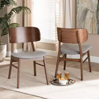Set di 2 sedie da pranzo Alston in tessuto imbottito e legno - Baxton Studio