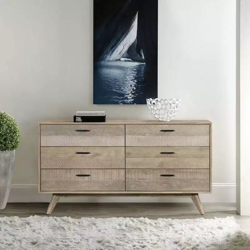 Cassettiera Baly a 6 cassetti in stile moderno di metà secolo - Armen Living