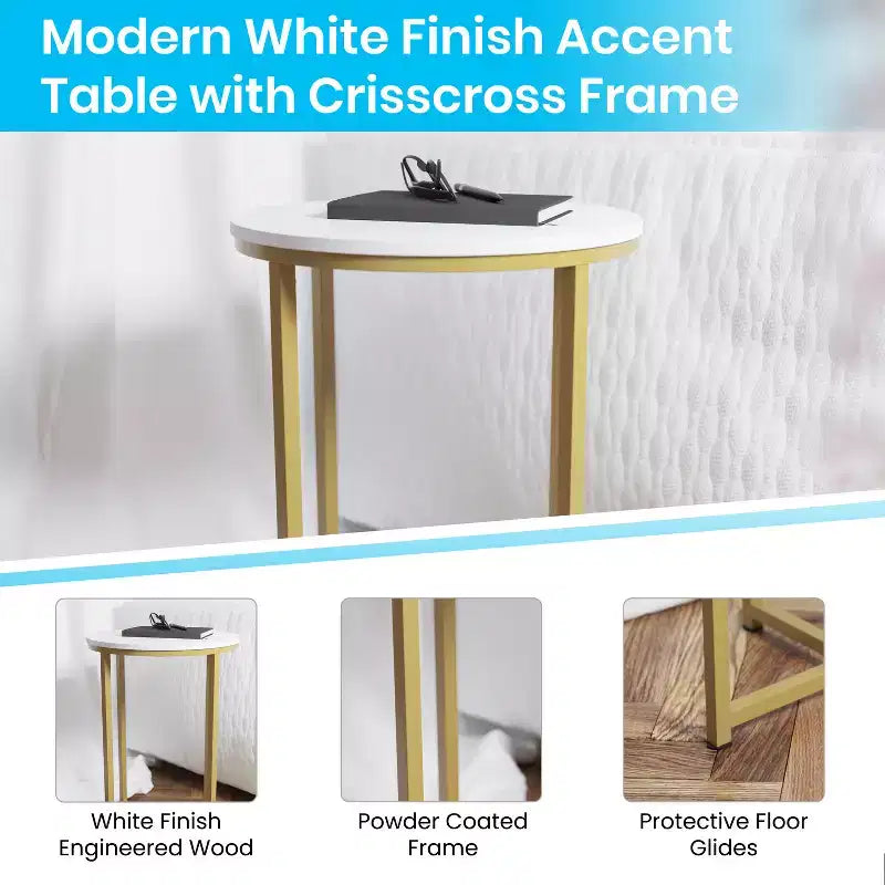 Tavolino Flash Furniture collezione Hampstead – Tavolino d'appoggio moderno in laminato con struttura incrociata
