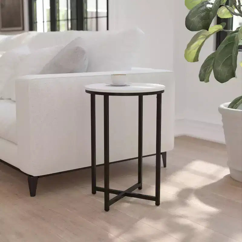 Tavolino Flash Furniture collezione Hampstead – Tavolino d'appoggio moderno in laminato con struttura incrociata