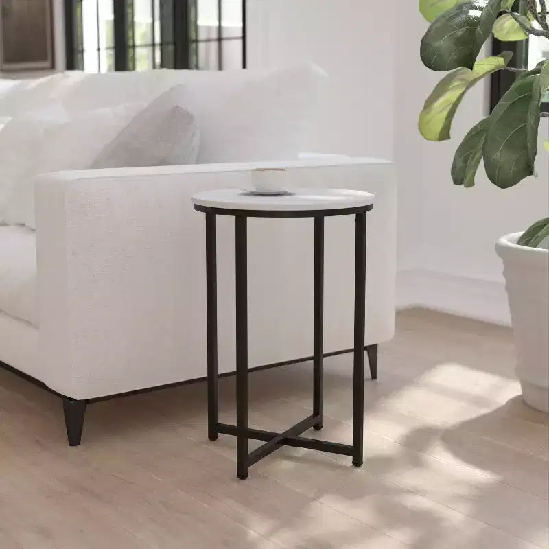 Tavolino Flash Furniture collezione Hampstead – Tavolino d'appoggio moderno in laminato con struttura incrociata