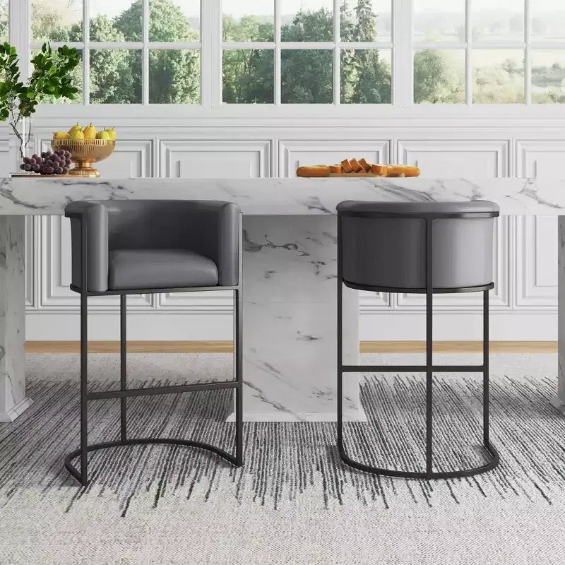 Set di 3 sgabelli da bar Cosmopolitan in metallo rivestito, altezza bancone - Manhattan Comfort