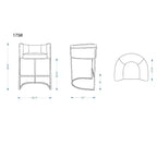Set di 3 sgabelli da bar Cosmopolitan in metallo rivestito, altezza bancone - Manhattan Comfort