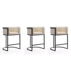 Set di 3 sgabelli da bar Cosmopolitan in metallo rivestito, altezza bancone - Manhattan Comfort