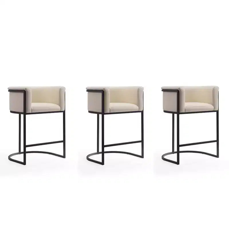 Set di 3 sgabelli da bar Cosmopolitan in metallo rivestito, altezza bancone - Manhattan Comfort