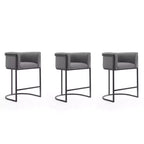 Set di 3 sgabelli da bar Cosmopolitan in metallo rivestito, altezza bancone - Manhattan Comfort