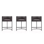 Set di 3 sgabelli da bar Cosmopolitan in metallo rivestito, altezza bancone - Manhattan Comfort