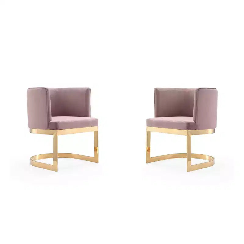 Set of 2 Aura Velvet Dining Chairs - Manhattan Comfort
