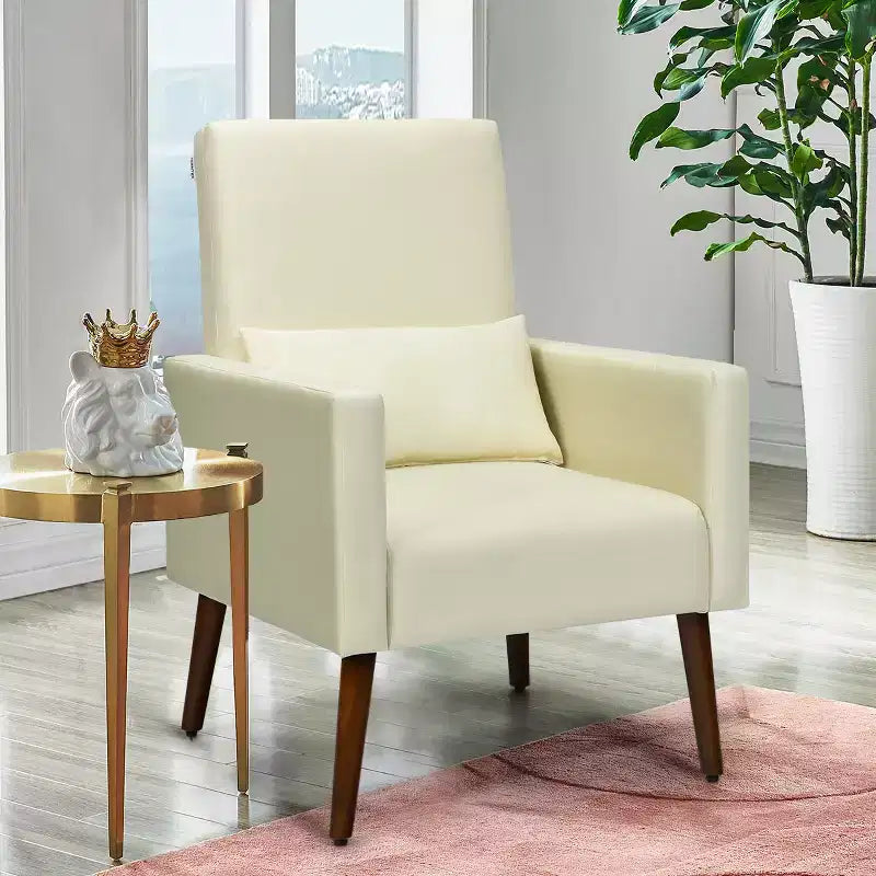 Costway Sedia a dondolo 2-in-1, poltrona da allattamento in tessuto con cuscino, beige