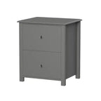 Tavolino d'appoggio Hastings Home con 2 cassetti e maniglie argentate, grigio ardesia