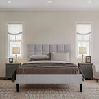 Tavolino d'appoggio Hastings Home con 2 cassetti e maniglie argentate, grigio ardesia
