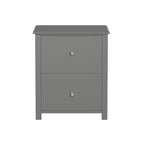 Tavolino d'appoggio Hastings Home con 2 cassetti e maniglie argentate, grigio ardesia