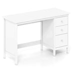 Scrivania per Computer Costway con 3 Cassetti, Workstation per Ufficio, Studio e Casa, Bianco/Nero/Marrone