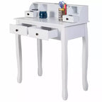Costway Scrivania da Ufficio per Computer Scrivania con 4 Cassetti Bianca