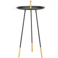 Delia Handle Side Table - FOX4524A - Black/Gold - Safavieh Couture