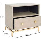 Comodino Meilana 1 cassetto - NST6403 - Tortora chiaro/Ottone - Safavieh