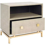 Comodino Meilana 1 cassetto - NST6403 - Tortora chiaro/Ottone - Safavieh