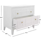 Comodino a 2 cassetti Luiza - NST6602 - Bianco/Oro - Safavieh