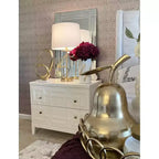 Comodino a 2 cassetti Luiza - NST6602 - Bianco/Oro - Safavieh