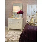 Comodino a 2 cassetti Luiza - NST6602 - Bianco/Oro - Safavieh