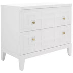 Comodino a 2 cassetti Luiza - NST6602 - Bianco/Oro - Safavieh