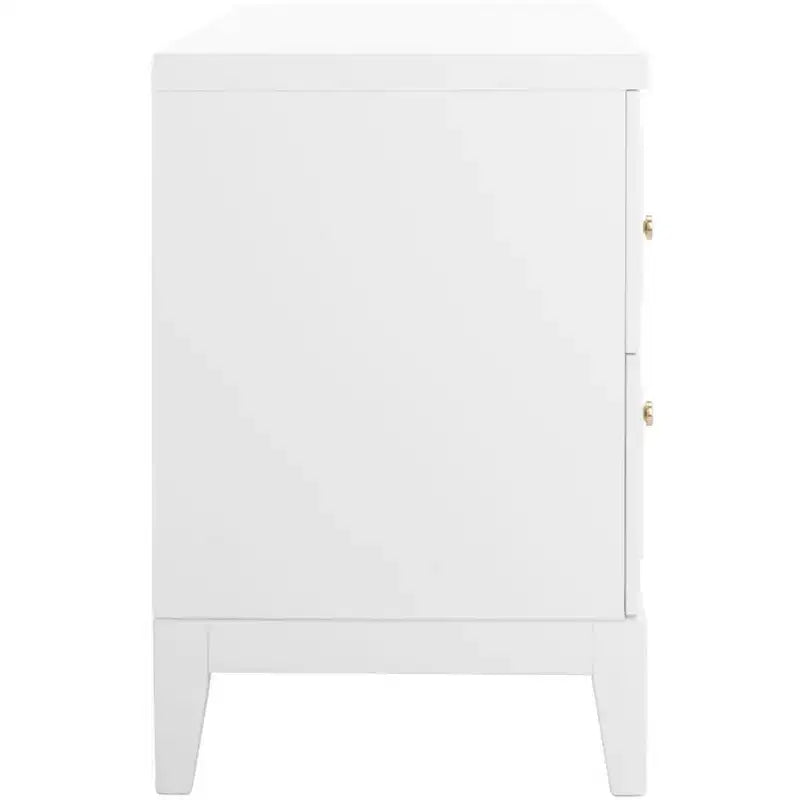 Comodino a 2 cassetti Luiza - NST6602 - Bianco/Oro - Safavieh