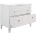 Comodino a 2 cassetti Luiza - NST6602 - Bianco/Oro - Safavieh