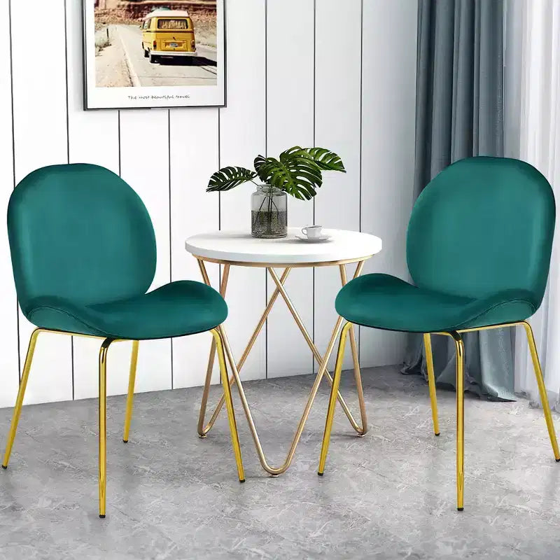 Costway Set di 2 Sedie da Pranzo in Velluto con Gambe in Metallo Dorato Rosa/Beige/Verde/Grigio