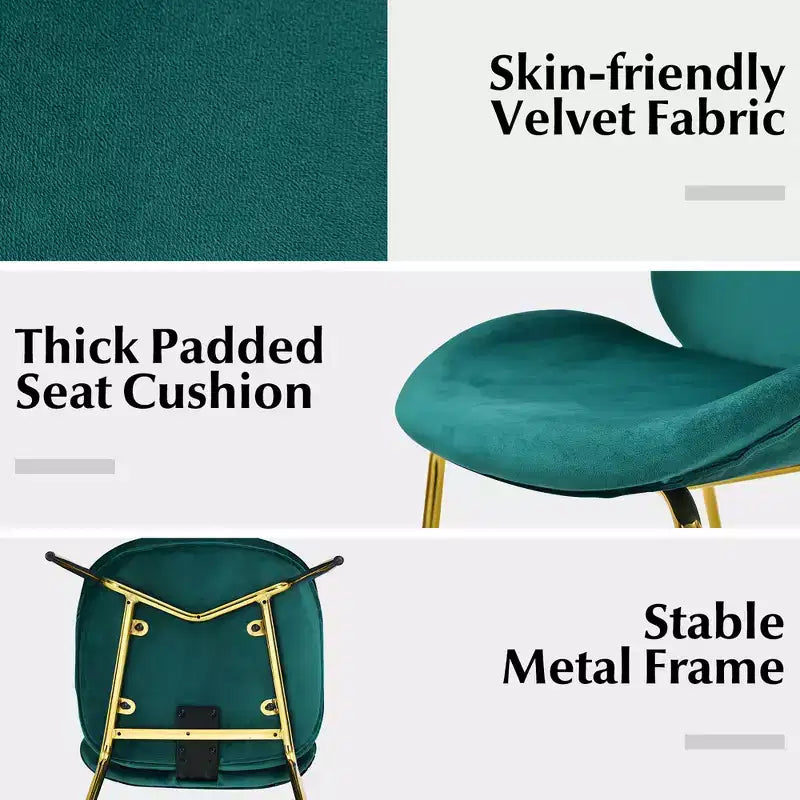 Costway Set di 2 Sedie da Pranzo in Velluto con Gambe in Metallo Dorato Rosa/Beige/Verde/Grigio