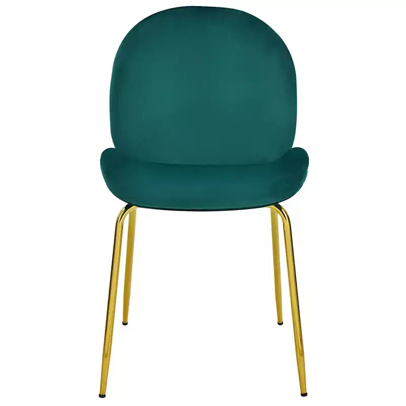 Costway Set di 2 Sedie da Pranzo in Velluto con Gambe in Metallo Dorato Rosa/Beige/Verde/Grigio