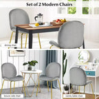 Costway Set di 2 Sedie da Pranzo in Velluto con Gambe in Metallo Dorato Rosa/Beige/Verde/Grigio