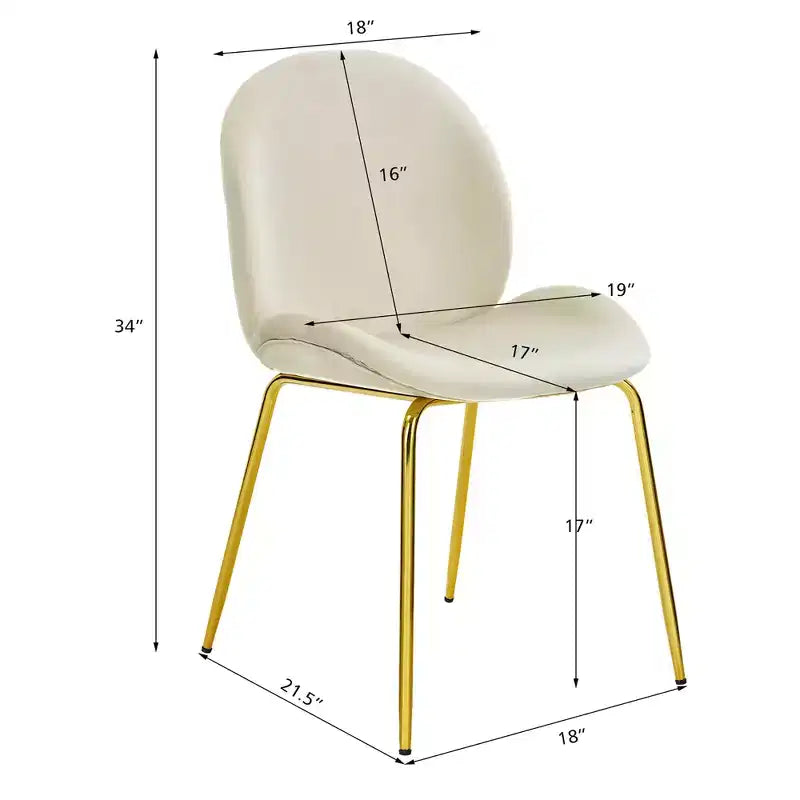 Costway Set di 2 Sedie da Pranzo in Velluto con Gambe in Metallo Dorato Rosa/Beige/Verde/Grigio