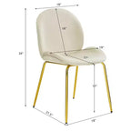 Costway Set di 2 Sedie da Pranzo in Velluto con Gambe in Metallo Dorato Rosa/Beige/Verde/Grigio