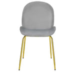 Costway Set di 2 Sedie da Pranzo in Velluto con Gambe in Metallo Dorato Rosa/Beige/Verde/Grigio