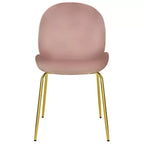 Costway Set di 2 Sedie da Pranzo in Velluto con Gambe in Metallo Dorato Rosa/Beige/Verde/Grigio