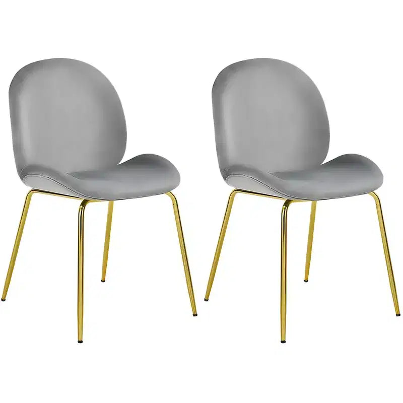 Costway Set di 2 Sedie da Pranzo in Velluto con Gambe in Metallo Dorato Rosa/Beige/Verde/Grigio