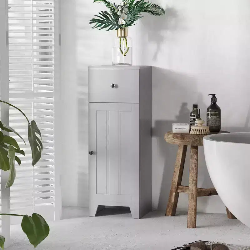 kleankin Mobiletto per Bagno Piccolo Mobile Contenitore da Terra con 1 Cassetto e Ripiano Regolabile, per Soggiorno