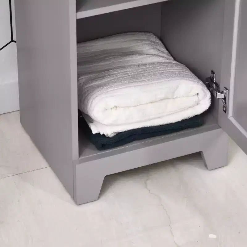 kleankin Mobiletto per Bagno Piccolo Mobile Contenitore da Terra con 1 Cassetto e Ripiano Regolabile, per Soggiorno