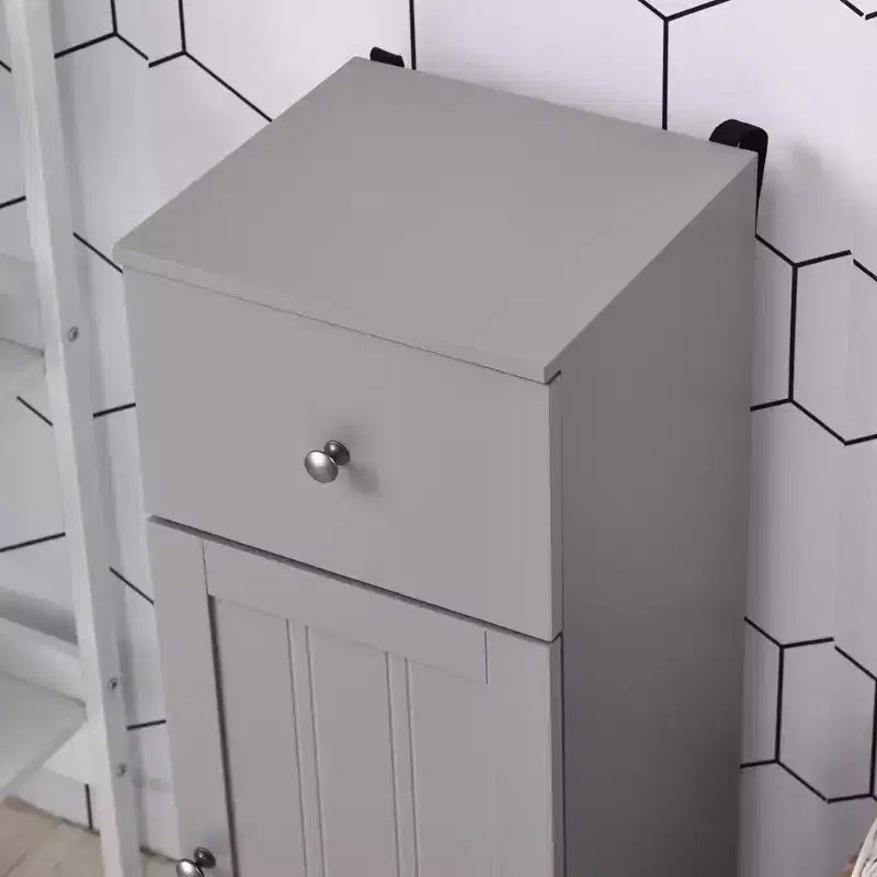 kleankin Mobiletto per Bagno Piccolo Mobile Contenitore da Terra con 1 Cassetto e Ripiano Regolabile, per Soggiorno
