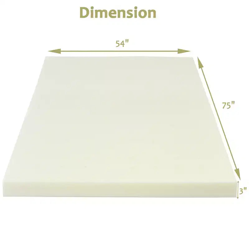 Costway Materassino Topper per Letto 7,5 cm in Cotone e Memory Foam per Notti Comode e Morbide
