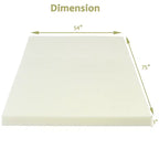 Costway Materassino Topper per Letto 7,5 cm in Cotone e Memory Foam per Notti Comode e Morbide