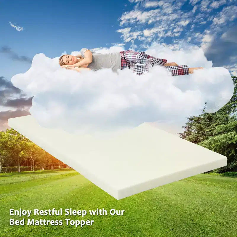 Costway Materassino Topper per Letto 7,5 cm in Cotone e Memory Foam per Notti Comode e Morbide