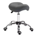HOMCOM Ergonomic Rolling Saddle Stool PU Leather Hydraulic Spa Stool Height Adjustable Swivel Drafting Medical Salon Chair