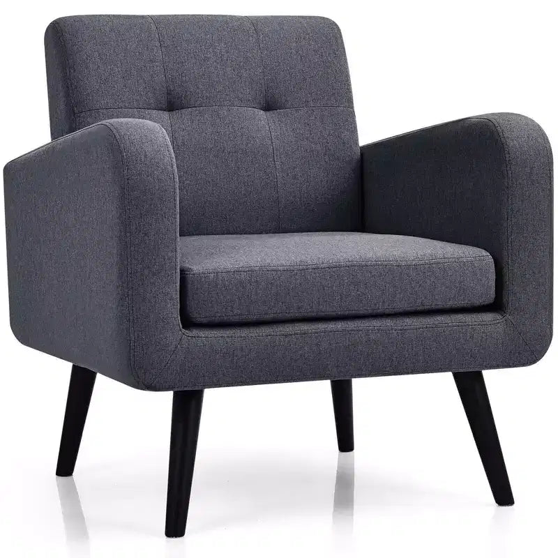 Costway Set di 2 Poltrone Accent, Sedia Divano Singolo per Casa Ufficio con Gambe in Legno