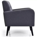 Costway Set di 2 Poltrone Accent, Sedia Divano Singolo per Casa Ufficio con Gambe in Legno